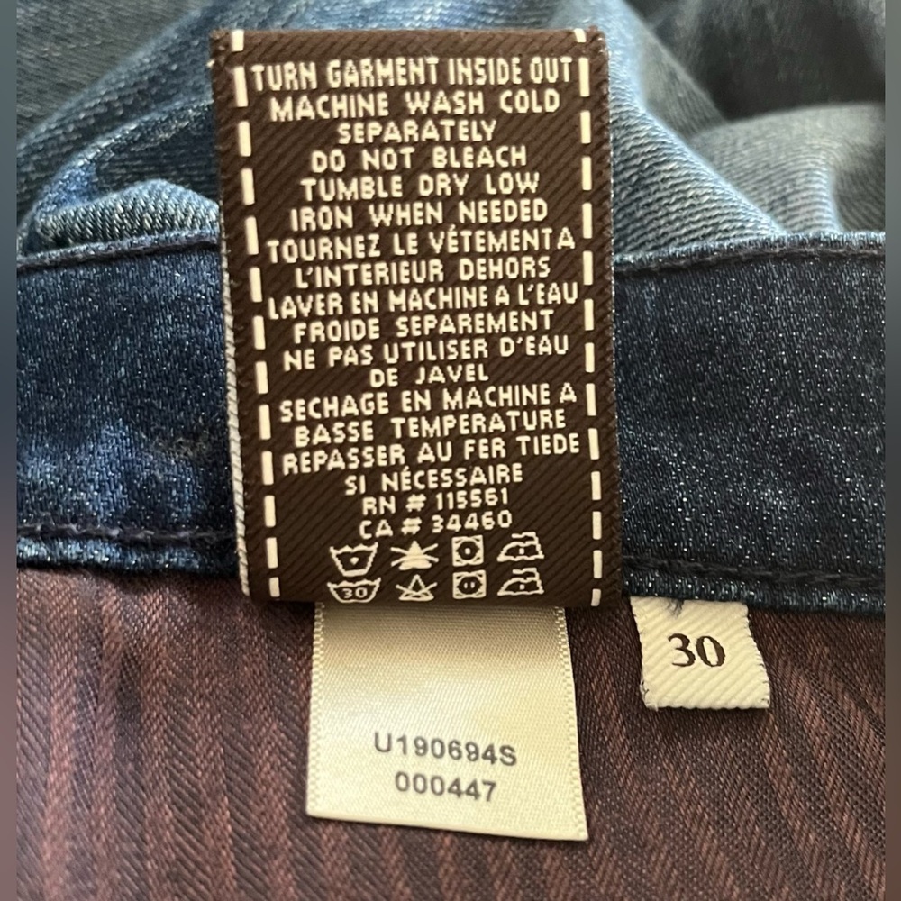 7 For All Mankind Dark Blue‎ Straight Leg Jeans Size 30 Inseam 34” - Picture 5 of 5